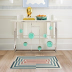 RUGGABLE x Jonathan Adler Machine Washable Modern Area Rug – Op Art Teal 2x3, Stain-Resistant, Non-Slip – Small Rugs for Living Room, Bedroom, Hallway, Entryway & Bathroom–with Cushioned Pad