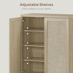 SICOTAS Rattan Shoe Storage Cabinet - Modular Shoe Cabinets with Door Tall Large Shoe Cabinet Storage for Entryway - 31.2" Wide Modular Cabinet for Hallway, Living Room