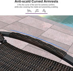 PURPLE LEAF Patio Chaise Lounge Chair Set of 2 Wicker Tanning Outdoor Pool Adjustable Recliner Chair for Outside Beach Poolside Sunbathing Lounger Dark Brown