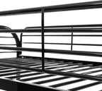Bunk Bed Twin Over Twin Metal Bunk Bed w/Full-Length Guardrail & Side Ladder, Low Metal Bed Frame for Teens, Girls, Boys, Adults,No Box Spring Needed (C Black)