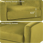 Accent Chair, Mid-Century Modern Velvet Fabric Chairs with Arms for Living Room, Comfy Upholstered Club Single Sofa Armchair for Bedroom Waiting Room with Solid Wood Frame (Velvet Green, Set of 2)