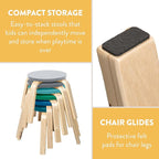 Bentwood Stackable Stools, Kids Furniture, Contemporary, 6-Piece