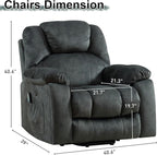 Bonzy Home Power Lift Recliner Chair with Massage and Heating, Lift Chairs Recliner for Elderly, Upholstered Comfy Power Lift Chair with 2 Hidden Cup Holders, Side Pockets, USB Port,Dark Grey