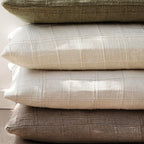 Foindtower Set of 2 Decorative Linen Check Throw Pillow Covers Neutral Farmhouse Lumbar Cushion Covers Modern Boho Home Decor for Sofa Chair Couch Bedroom Living Room,12×24 Inch,Taupe Grey