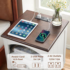 Dressers and Night Stand Set of 3, Wood 43.5" Tall Dresser and 18" Wide with Charging Station Chest of Drawers, Roman Column Nightstand Set of 2, Bedroom Furniture Dresser Suites for Home Living Room