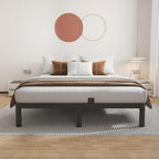 ROIL 7 inch Metal Queen Bed Frame with Rounded Corner Mattress Retainers 3500LBS Heavy Duty Steel Slats No Box Spring Needed Platform Noise-Free Easy Assemble