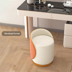 Swivel Round Vanity Stool - with Back Modern Comfy Vanity Chair/upholstered Ottoman Living Room Bedroom Makeup Chair,Gray