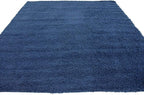 Unique Loom Solid Shag Collection Area Rug (8' 2" Square, Sapphire Blue/ Navy Blue)