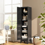 Tall Narrow Storage Cabinet, 67" Single Door Metal Storage Locker Cabinet, Freestanding Tall Kitchen Pantry Cabinets for Small Space