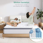 Novilla Twin Mattress, 10 Inch Twin Hybrid Mattress for Kids, Pocket Innerspring Pillow Top Mattresses for Motion Isolation, Pressure Relief & Edge Support, Medium Firm Feel
