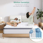 Novilla Queen Size Mattress, 10 Inch Queen Hybrid Mattress in a Box, Pocket Innerspring Mattresses for Motion Isolation, Pressure Relief, Sopportive & Firm Feel
