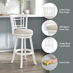Hillsdale Fairfox 30.5" Wood Swivel Bar Height Stool, White