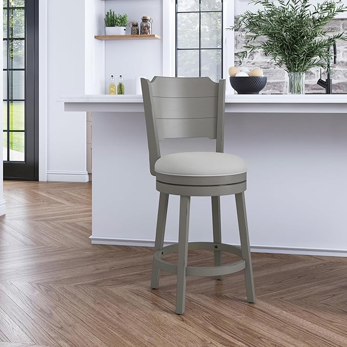 Hillsdale Clarion Swivel Counter Height Stool, Distressed Gray