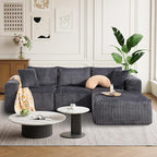 102" Modern Modular Sectional Sofa,Cloud Sectional Couch with Chaise,Deep Seat Boneless Sofa,Comfy Upholstered L-Shape Couch for Living Room,No Assembly Required,Grey