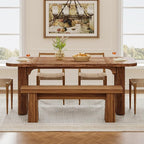 Tribesigns Wooden Dining Bench, 47-Inch Long Kitchen Bench with Sturdy Frame for Dining Room, Entryway, Living Room, Hallway, Easy Assembly (Brown)