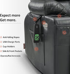 MCombo Dual Motor Power Lift Recliner Chair for Elderly, Lay Flat Lift Chair with Heat and Massage, Extra Wide Lift Recliner for Big People, Cup Holders, Faux Leather R7897 (Black, Medium-Wide)