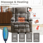 Power Lift Recliner Chair for Elderly with Massage and Heat, Dual Motor Electric Lift Chair with Arm Storage, Lay Flat Recliner for Big and Tall, Infinite Position, Gray
