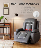 GarveeHome Oversized Wide Power Lift Recliner Chair - Heat and Massage, Faux PU Leather, Adjustable Back and Legs, Electric Lift Chair Designed for The Elderly and People with Mobility impaired