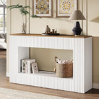 Tribesigns Modern Console Table, 55-Inch Wood Entryway Table with Storage, Narrow Long Sofa Table Behind Couch Table for Living Room, Foyer, Hallway, White