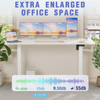 Homall Height Adjustable Electric Standing Desk, Memory Stand up Desk with Headphone Hook, Home Office Desks with Splice Board