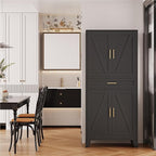 Large Metal Kitchen Pantry Cabinet with Adjustable Shelves - Freestanding Kitchen Storage Cabinet for Dining Room,Livingroom Bathroom, Hallway, Workshop, Office (Black, 71"-1 Drawer)