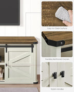 VASAGLE TV Stand for TVs up to 75 Inches, Farmhouse Entertainment Center with Sliding Barn Doors, TV Console Table for Living Room, Rustic White and Honey Brown ULTV325W73