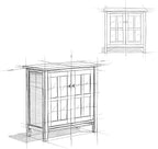 SIMPLIHOME Warm Shaker SOLID WOOD 32 inch Wide Transitional Low Storage Cabinet in Light Golden Brown for the Living Room, Entryway and Family Room