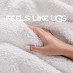 UGG Bliss Throw Blanket Plush Soft Fleece Fluffy Blankets for Bed or Couch Oversized Warm Reversible Machine Washable Medium Weight Home Decor Giftable Throw, 50-inch x 70-inch, Charcoal Grey