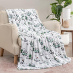 Berkshire Blanket Peanuts® VelvetLoft® Cute Character Snoopy Plush Throw Blanket,Snoopy Desert Travel White,Throw 55 in x 70 in (Official Peanuts® Product)