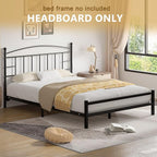 VECELO Metal Queen Size Headboard, Arching Lines Design - 42.91 Inches Tall, Easy to Assembly,Modern Farmhouse Style Steel Headboard Only for Bedroom - Black