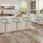 NOBPEINT Contemporary Chrome Air Lift Adjustable Swivel Bar Stool (4 Pieces, Mint Green)