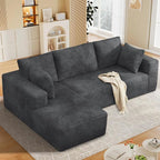 108” Cloud Sectional Couch, Modular Sectional Sofa with Deep Seat, Corduroy Boneless Couches with Chaise for Living Room Bedroom, No Assembly Required