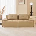 80.3” Camel Boneless Couches for Living Room, Modular Sectional Sofa, 2 Seater Comfy Upholstered Loveseat Deep Seat Corduroy Fabric Cloud Couch No Assembly, Anti-Slip Design