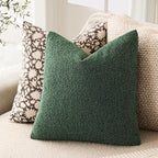 Foindtower Set of 2, Decorative Textured Boucle Throw Pillow Covers Accent Solid Pillow Cases Neutral Cozy Couch Cushion Case for Chair Sofa Bedroom Living Room Home Decor 24x24 Inch Pine Green