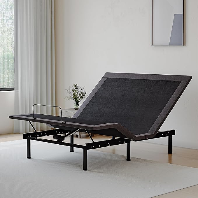 Twin XL Adjustable Bed Base Frame,Electric Bed with Head and Foot Incline, Soft Cover & Zero Gravity & Wireless Remote with Backlight, 80"×38"×12",Black