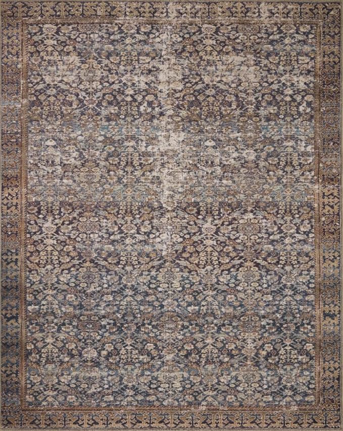 Loloi Amber Lewis Georgie Collection GER-05 Denim/Spice 18" x 18", .19" Pile Height, Sample Rug