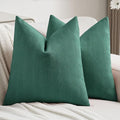 FUTEI Teal Chenille Decorative Throw Pillow Covers 26x26 Inch Set of 2,Soft Cozy Striped Geometric Patterns Euro Pillow Shams,Modern Home Decor for Couch Bed Living Room