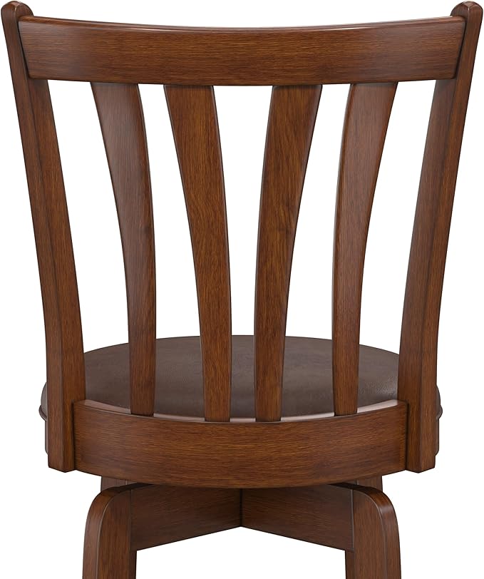 Hillsdale 29.5" Savana Wood Swival Bar Height Stool, Cherry