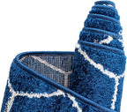 Unique Loom Trellis Frieze Collection Area Rug - Geometric (3' Square, Navy Blue/ Ivory)