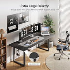 ONBRILL Standing Desk, 63x30 Inches Rectangle Stand Up Desk with 4 Legs, Dual Motor and Memory Controller, Adjustable Height from 28-46 Inches for Home and Computer Workstation, Black