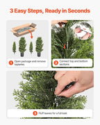 VEVOR Artificial Cedar Topiary Trees, 48 inch 2 Set Faux Pine Shrubs Plants, Fake Silk Tree Look Real, Easy Assembly for Decor Front Porch Outdoor Patio Garden Balcony Backyard Indoor Office