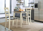 Signature Design by Ashley Woodanville Cottage 40" Round Drop Leaf Dining Table, Cream & Brown