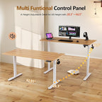 Monomi 55 Inch Large Electric Standing Desk, Height Adjustable Sit Stand Up, Work Home Office Computer PC Desks, Gaming Writing Study Bedroom Rising Table, Natural