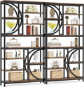 Tribesigns Bookshelf, Industrial 8-Tier Etagere Bookcases, 77-Inch Tall Book Shelf Open Display Shelves, Wood Look Accent Shelving Unit with Metal Frame for Home Office (2, Brown/Black)