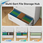 DEVAISE 3 Drawer Lateral File Cabinet with Lock, Metal Filing Cabinets for Home Office, 16" D x 35" W x 40.5" H Wide Storage Organization for Hanging Files Letter/A4/Legal/F4 Size, White