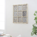 Deco 79 Metal Scroll Home Wall Decor Wall Sculpture with Embossed Details, Wall Art 31" x 2" x 31", White