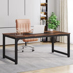 Tribesigns Modern Computer Desk, 70.8 x 35.4 inch Large Executive Office Desk Computer Table Study Writing Desk Workstation for Home Office,Rustic/Black