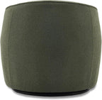 Swivel Accent Chair Set of 2, Modern Upholstered Boucle Barrel Arm Chairs with Pillow for Living Room, 360 Degree Round Swivel Sherpa Armchair with Round Base for Bedroom Club (2, Green)