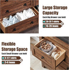 T4TREAM Farmhouse 7 Drawers Dresser for Bedroom, Wood Rustic Dresser Tv Stand, Storage Dressers Organizer for Bedroom, Living Room,Hallway, Reclaimed Barnwood