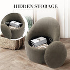 360° Swivel Accent Chair Set of 2, Mid-Century Modern Chair with Hidden Storge, Small Swivel Chair with Arms for Living Room/Office - Green